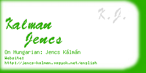 kalman jencs business card